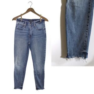 Lucky Brand High Rise Bridgette Skinny Frayed Raw Open Hems Ankle 6 28 Preowned